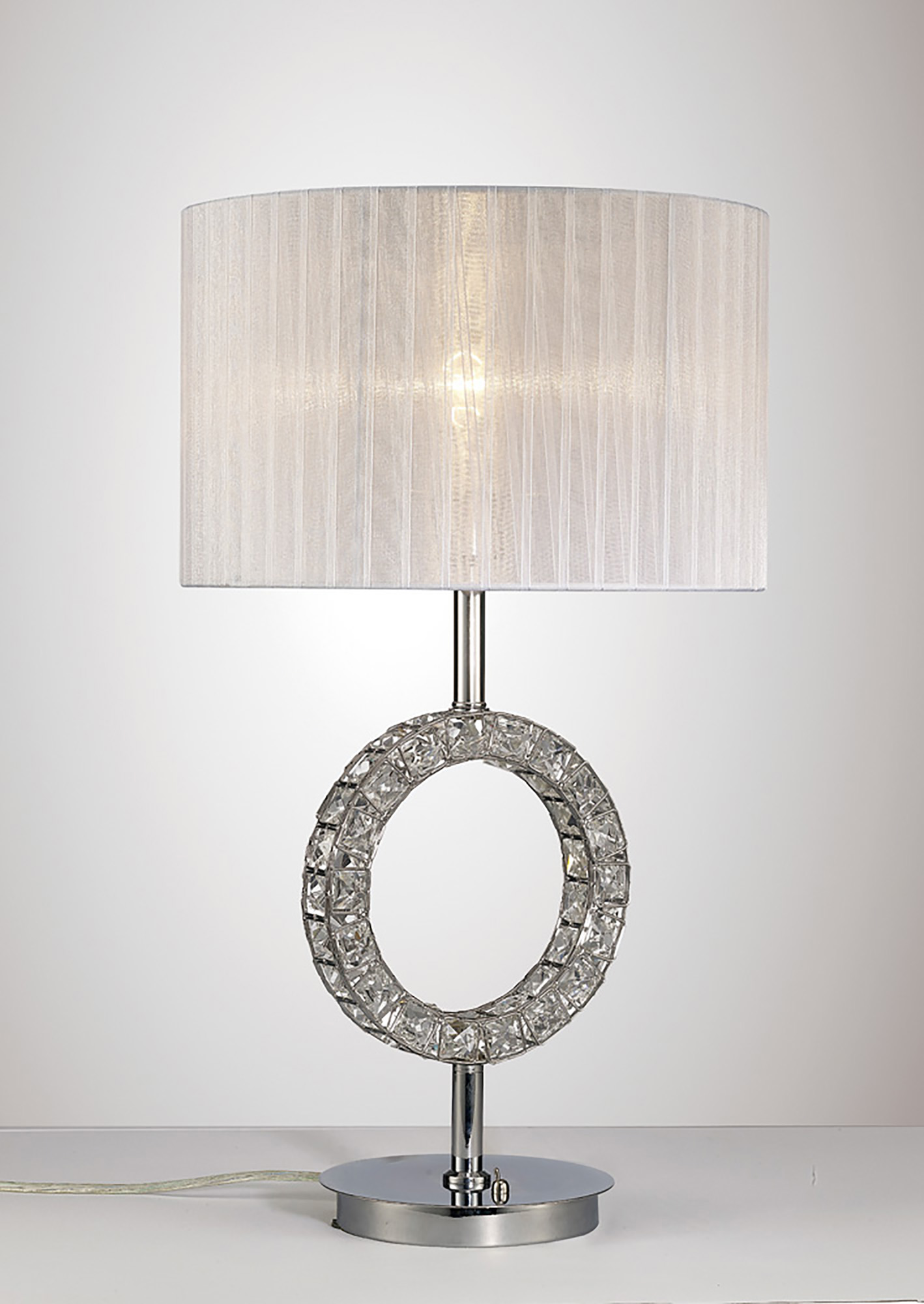 Florence Polished Chrome Crystal Table Lamps Diyas Shaded Table Lamps